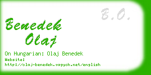 benedek olaj business card